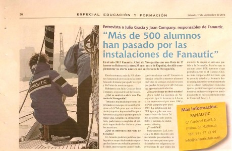 Fanautic con los alumnos que se examinan de PNB y de PER  - club de navegación club nautico alquiler de embarcaciones